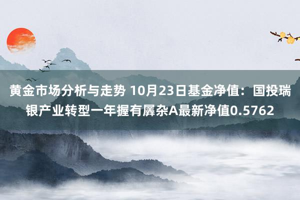 黄金市场分析与走势 10月23日基金净值：国投瑞银产业转型一年握有羼杂A最新净值0.5762