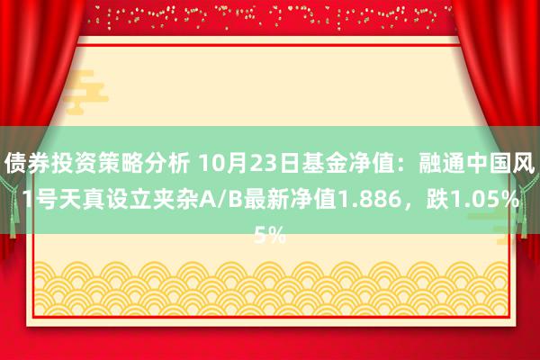 债券投资策略分析 10月23日基金净值：融通中国风1号天真设立夹杂A/B最新净值1.886，跌1.05%