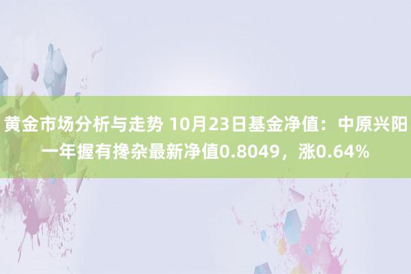 黄金市场分析与走势 10月23日基金净值：中原兴阳一年握有搀杂最新净值0.8049，涨0.64%