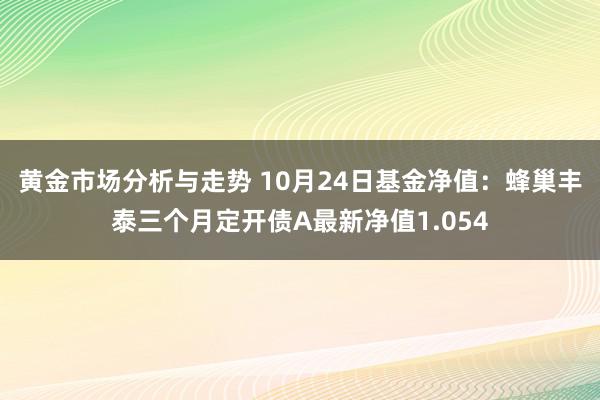 黄金市场分析与走势 10月24日基金净值：蜂巢丰泰三个月定开债A最新净值1.054