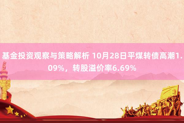 基金投资观察与策略解析 10月28日平煤转债高潮1.09%，转股溢价率6.69%