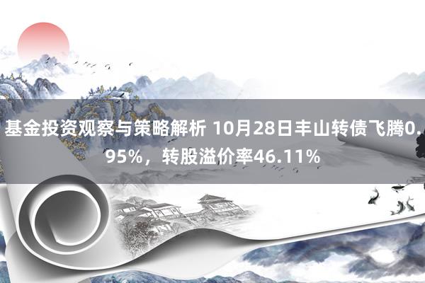 基金投资观察与策略解析 10月28日丰山转债飞腾0.95%，转股溢价率46.11%