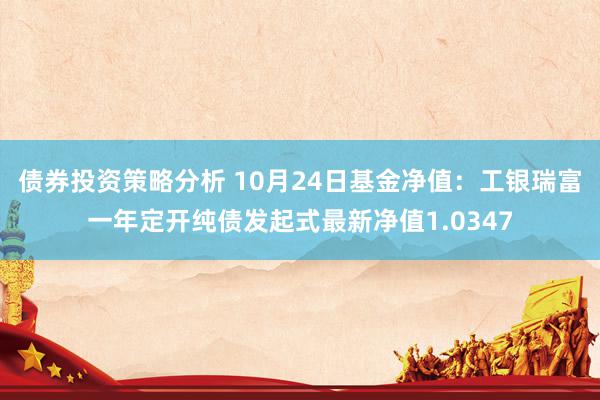 债券投资策略分析 10月24日基金净值：工银瑞富一年定开纯债发起式最新净值1.0347