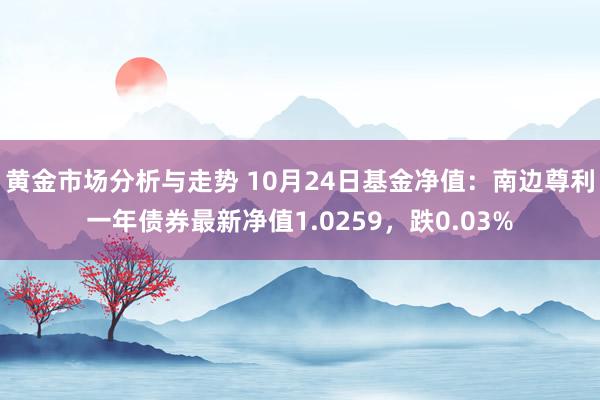 黄金市场分析与走势 10月24日基金净值：南边尊利一年债券最新净值1.0259，跌0.03%