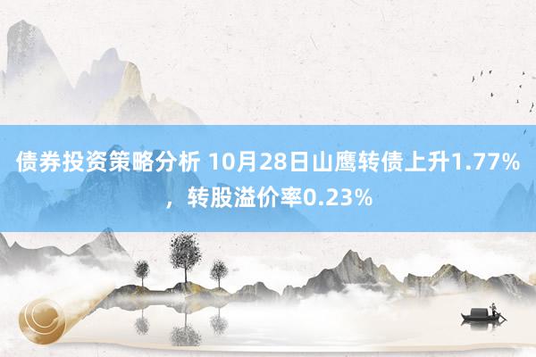 债券投资策略分析 10月28日山鹰转债上升1.77%，转股溢价率0.23%