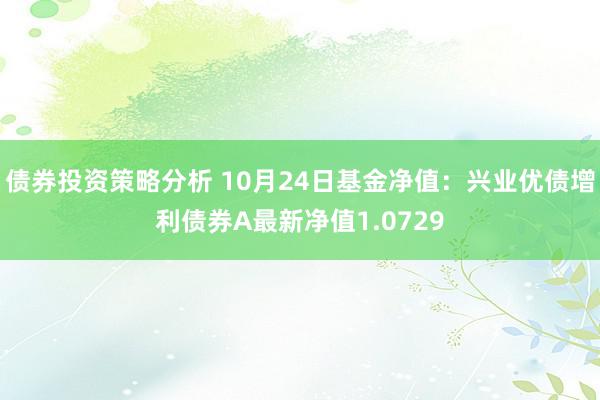 债券投资策略分析 10月24日基金净值：兴业优债增利债券A最新净值1.0729