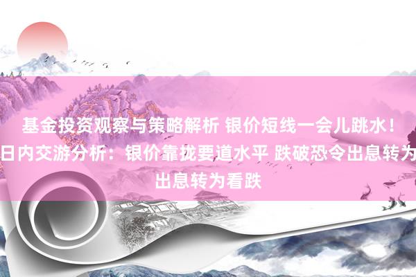 基金投资观察与策略解析 银价短线一会儿跳水！白银日内交游分析：银价靠拢要道水平 跌破恐令出息转为看跌