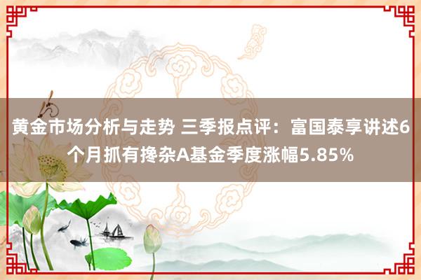 黄金市场分析与走势 三季报点评：富国泰享讲述6个月抓有搀杂A基金季度涨幅5.85%