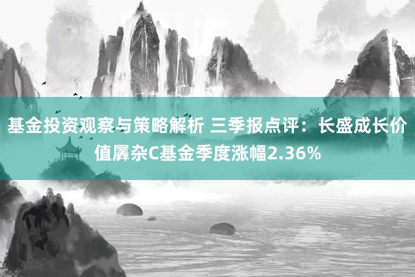 基金投资观察与策略解析 三季报点评：长盛成长价值羼杂C基金季度涨幅2.36%