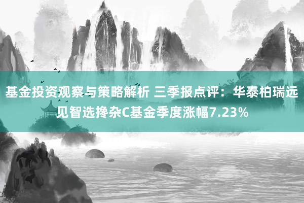 基金投资观察与策略解析 三季报点评：华泰柏瑞远见智选搀杂C基金季度涨幅7.23%