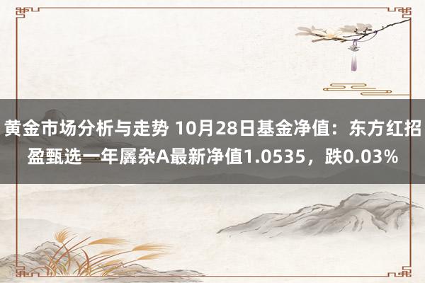 黄金市场分析与走势 10月28日基金净值：东方红招盈甄选一年羼杂A最新净值1.0535，跌0.03%