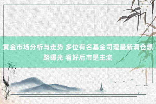 黄金市场分析与走势 多位有名基金司理最新调仓想路曝光 看好后市是主流