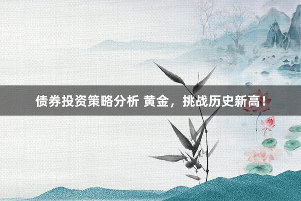 债券投资策略分析 黄金，挑战历史新高！