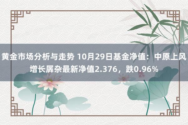 黄金市场分析与走势 10月29日基金净值：中原上风增长羼杂最新净值2.376，跌0.96%