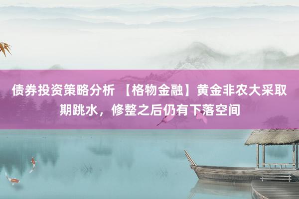 债券投资策略分析 【格物金融】黄金非农大采取期跳水，修整之后仍有下落空间