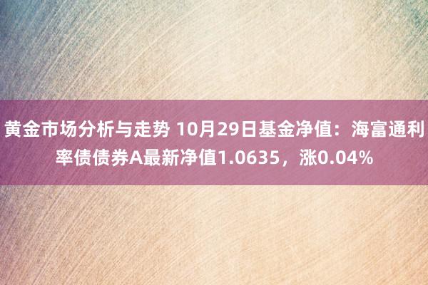 黄金市场分析与走势 10月29日基金净值：海富通利率债债券A最新净值1.0635，涨0.04%