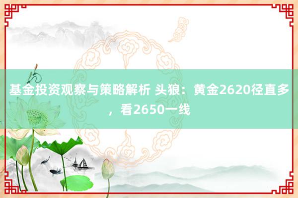 基金投资观察与策略解析 头狼：黄金2620径直多，看2650一线