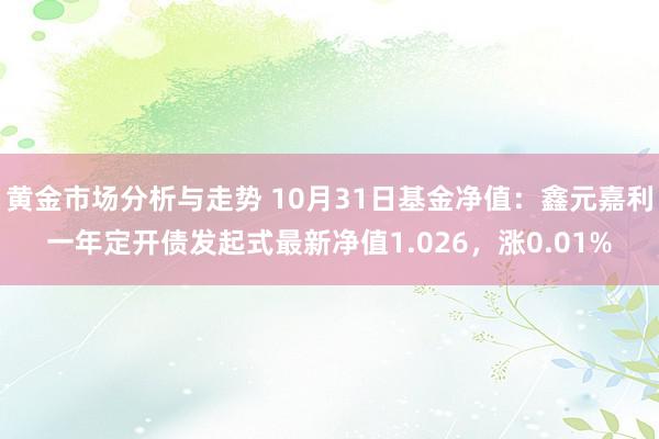 黄金市场分析与走势 10月31日基金净值：鑫元嘉利一年定开债发起式最新净值1.026，涨0.01%