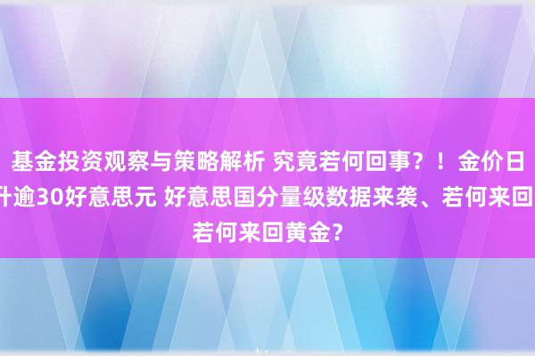 基金投资观察与策略解析 究竟若何回事？！金价日内飙升逾30好意思元 好意思国分量级数据来袭、若何来回黄金？