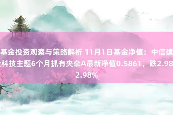 基金投资观察与策略解析 11月1日基金净值：中信建投科技主题6个月抓有夹杂A最新净值0.5861，跌2.98%