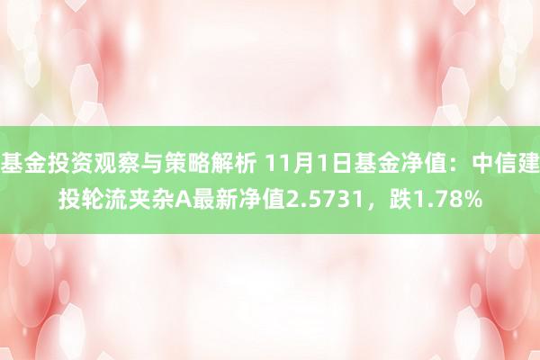 基金投资观察与策略解析 11月1日基金净值：中信建投轮流夹杂A最新净值2.5731，跌1.78%