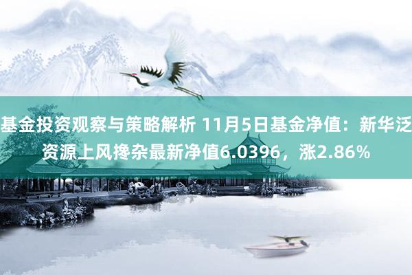 基金投资观察与策略解析 11月5日基金净值：新华泛资源上风搀杂最新净值6.0396，涨2.86%