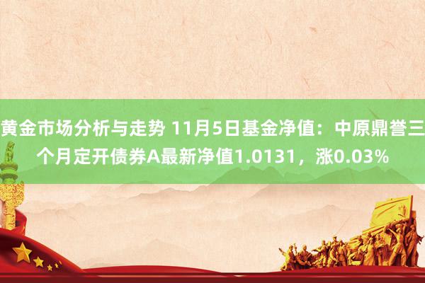 黄金市场分析与走势 11月5日基金净值：中原鼎誉三个月定开债券A最新净值1.0131，涨0.03%