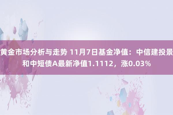 黄金市场分析与走势 11月7日基金净值：中信建投景和中短债A最新净值1.1112，涨0.03%