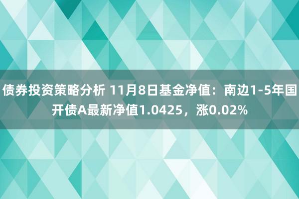 债券投资策略分析 11月8日基金净值：南边1-5年国开债A最新净值1.0425，涨0.02%