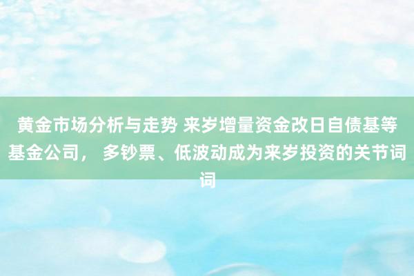 黄金市场分析与走势 来岁增量资金改日自债基等基金公司， 多钞票、低波动成为来岁投资的关节词