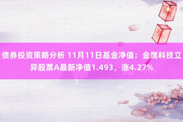 债券投资策略分析 11月11日基金净值：金鹰科技立异股票A最新净值1.493，涨4.27%