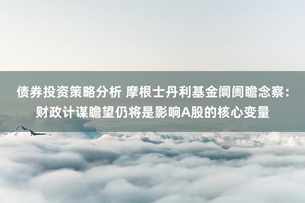 债券投资策略分析 摩根士丹利基金阛阓瞻念察：财政计谋瞻望仍将是影响A股的核心变量