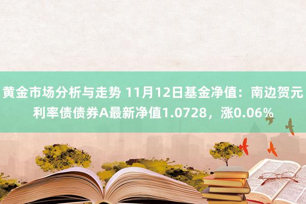 黄金市场分析与走势 11月12日基金净值：南边贺元利率债债券A最新净值1.0728，涨0.06%