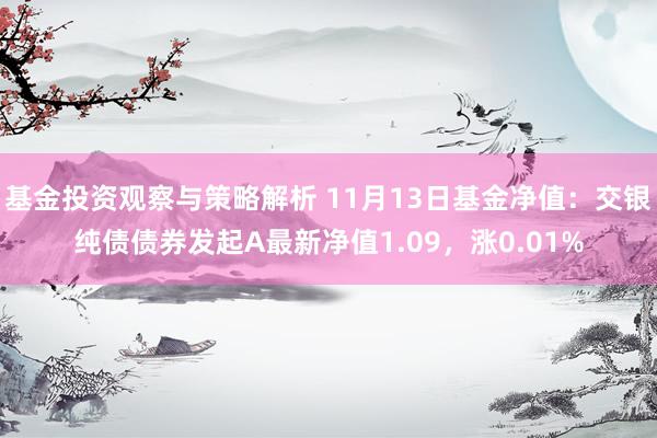 基金投资观察与策略解析 11月13日基金净值：交银纯债债券发起A最新净值1.09，涨0.01%