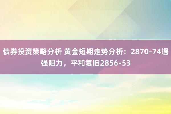 债券投资策略分析 黄金短期走势分析：2870-74遇强阻力，平和复旧2856-53