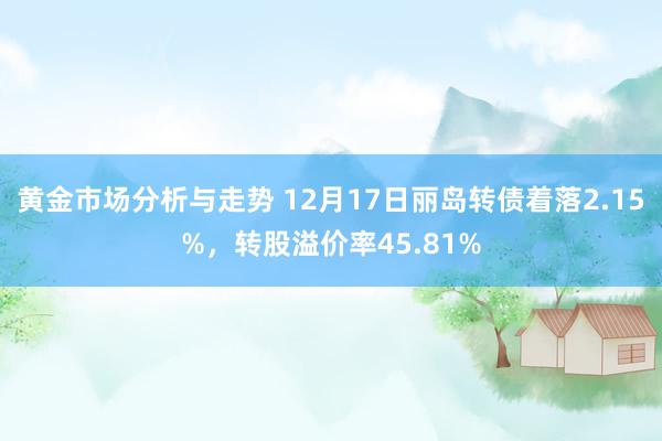 黄金市场分析与走势 12月17日丽岛转债着落2.15%，转股溢价率45.81%