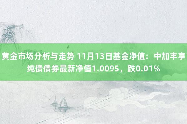 黄金市场分析与走势 11月13日基金净值：中加丰享纯债债券最新净值1.0095，跌0.01%