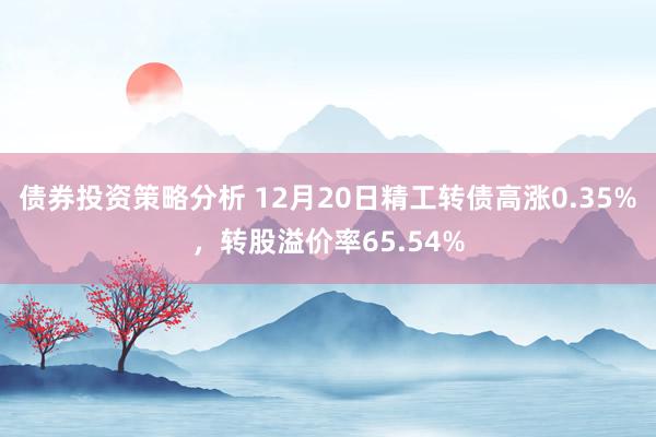 债券投资策略分析 12月20日精工转债高涨0.35%，转股溢价率65.54%