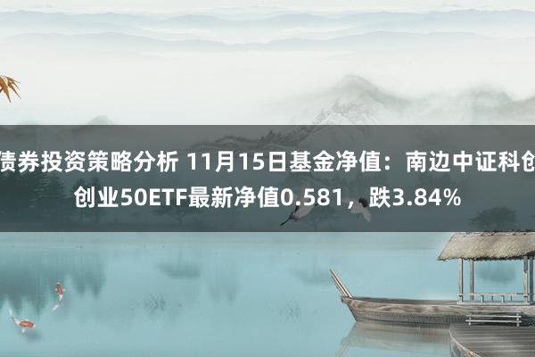 债券投资策略分析 11月15日基金净值：南边中证科创创业50ETF最新净值0.581，跌3.84%