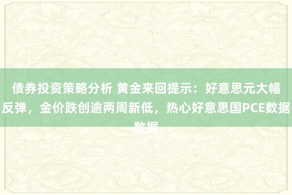 债券投资策略分析 黄金来回提示：好意思元大幅反弹，金价跌创逾两周新低，热心好意思国PCE数据