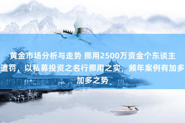 黄金市场分析与走势 挪用2500万资金个东谈主自用遭罚，以私募投资之名行挪用之实，频年案例有加多之势