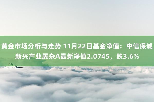 黄金市场分析与走势 11月22日基金净值：中信保诚新兴产业羼杂A最新净值2.0745，跌3.6%