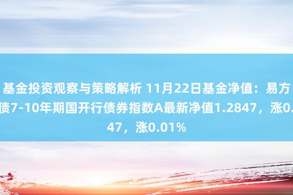 基金投资观察与策略解析 11月22日基金净值：易方达中债7-10年期国开行债券指数A最新净值1.2847，涨0.01%