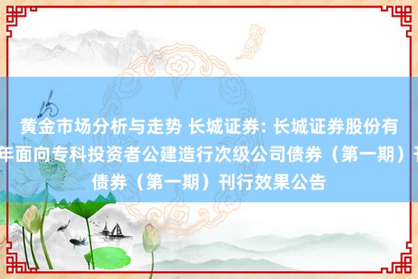 黄金市场分析与走势 长城证券: 长城证券股份有限公司2025年面向专科投资者公建造行次级公司债券（第一期）刊行效果公告