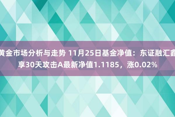 黄金市场分析与走势 11月25日基金净值：东证融汇鑫享30天攻击A最新净值1.1185，涨0.02%