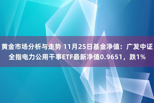 黄金市场分析与走势 11月25日基金净值：广发中证全指电力公用干事ETF最新净值0.9651，跌1%