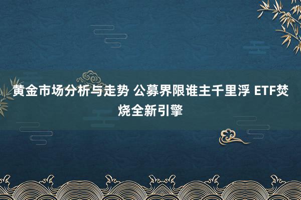 黄金市场分析与走势 公募界限谁主千里浮 ETF焚烧全新引擎