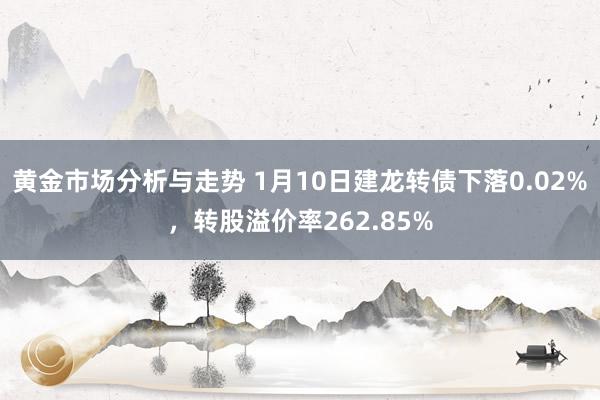 黄金市场分析与走势 1月10日建龙转债下落0.02%，转股溢价率262.85%