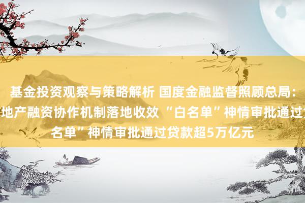 基金投资观察与策略解析 国度金融监督照顾总局：2024年城市房地产融资协作机制落地收效 “白名单”神情审批通过贷款超5万亿元