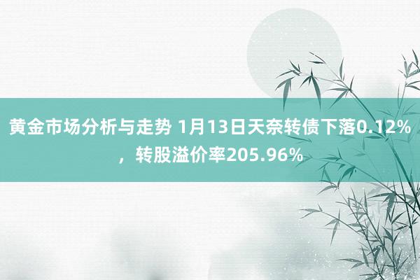 黄金市场分析与走势 1月13日天奈转债下落0.12%，转股溢价率205.96%